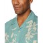 28 Palms Men's Relaxed-Fit Silk/Linen Hawaiian Shirt, Aqua Vintage Floral, X-Small