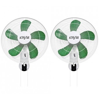 (2) HYDROFARM ACF16 Active Air 16" Wall Mountable Oscillating Hydroponic Fans