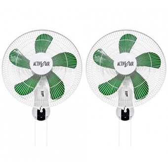 (2) HYDROFARM ACF16 Active Air 16" Wall Mountable Oscillating Hydroponic Fans