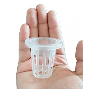 Agarden 1.8" Mesh Net Cup Pots Basket Hydroponics System Supplies Aquaponics Seed Growing Media White Pack of 50