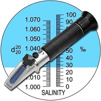 aichose Portable Automatic Temperature Compensation Salinity Refractometer for Aquarium, Hydrometer, 0-100ppt & 1.000-1.070 Salinity Specific Gravity