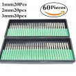 Aiskaer 60 Pcs Premium Diamond Drill Bit Cylindrical Burr Kit Jewelry Beach Sea Glass Shells Gemstones Lapidary.1mm 20pcs.2mm 20pcs.3mm 20pcs