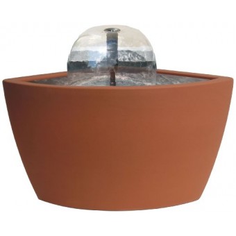 Algreen Hampton Contemporary Terra Cotta Water Feature and Pond, 35-Gallon