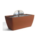 Algreen Manhattan Contemporary Terra Cotta Patio and Deck Pond Water Feature Kit with Light, 50-Gallon