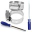 Anpro Pack of 12 Hose Clamp Stainless Steel Clamps Worm-Gear Hose Clamp, Miniature Power-Seal Worm-Drive Kit, 1/2"-1-1/16"(14-27mm)