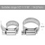 Anpro Pack of 12 Hose Clamp Stainless Steel Clamps Worm-Gear Hose Clamp, Miniature Power-Seal Worm-Drive Kit, 1/2"-1-1/16"(14-27mm)