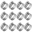 Anpro Pack of 12 Hose Clamp Stainless Steel Clamps Worm-Gear Hose Clamp, Miniature Power-Seal Worm-Drive Kit, 1/2"-1-1/16"(14-27mm)