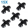 AQUANEAT 15 PCS Aquarium Fish Tank Divider Suction Cup Black Plastic Sheet Holder