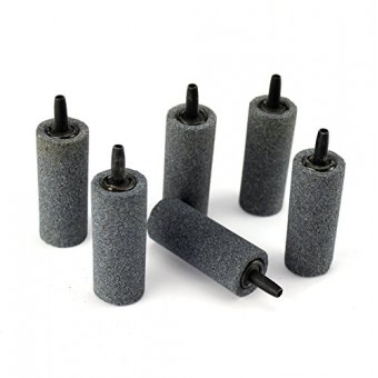 AQUANEAT Aquarium Air Stone 2" 6 PCS Gray Fish Tank Long-Last Aerator Diffuser Pump Hydroponics