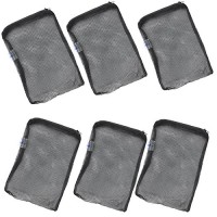 AQUANEAT Aquarium Filter Media Mesh Bags Zipper Reusable (8"x5.5"(6-pack))