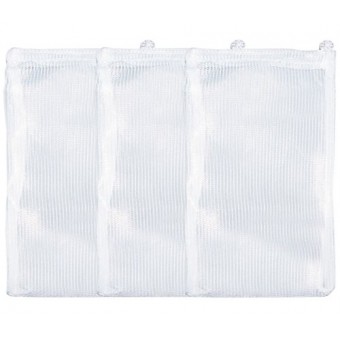 Large Aquarium Mesh Media Filter Bags - High Flow 500 micron - 3 pack - 8" by 12" with Drawstrings for Activated Carbon - Reusable Fish Tank Charco...