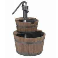 Astonica 40201032 Country Cascading Wood Hand Pump Fountain