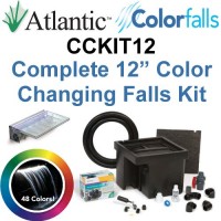 Atlantic Water Gardens CCKIT12 Complete Color Changing Colorfalls Kit - 12" Spillway, 48 Colors, Basin, Pump, Hose & Fittings