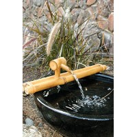 Bamboo Accents Zen Garden Water Fountain Spout, Complete Kit includes Submersible Pump for Easy Install, Handmade Indoor/Outdoor Natural Split-Free...