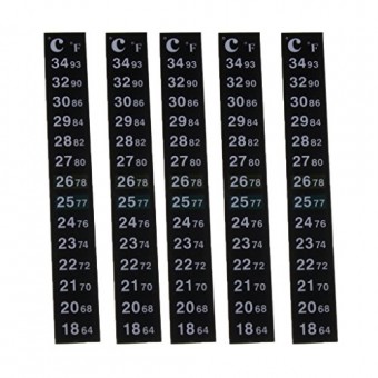 Baoblaze 5PCS STICK-ON ADHESIVE STRIP STICKER THERMOMETER FOR AQUARIUM FISH TANK