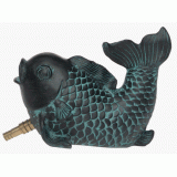 Beckett Fish Spitter - Great Decor for Ponds, Water Gardens, Decks, Patios, Yards - Lifelike Detailed Artwork with Antique Brass Style Finish - Dur...