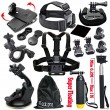 Black Pro Basic Common Outdoor Sports Kit for GoPro Hero 6/GoPro Fusion/HERO 5/Session5/4/3+/3/2/1 SJ4000/5000/6000/AKASO/APEMAN/DBPOWER/And Sony S...