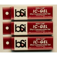 3 Pack IC-Gel Insta Cure Cyanoacrylate Gel Coral Glue .7oz / 20 g