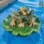 Collections Etc Lotus Leaf & Frogs Floater Outdoor Pool & Pond Ornament Garden Decoration