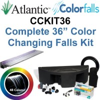 Atlantic Water Gardens CCKIT36 Complete Color Changing Colorfalls Kit - 36" Spillway, 48 Colors, Basin, Pump, Hose & Fittings