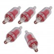 Fish Tank Aquarium Red Clear Plastic Air Pump Check Valves 5 Pcs