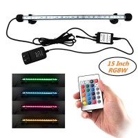 Multi-Color Remote Controlled Dimmable Aquarium Light COVO-ART RGBW LED Light Fixture for Aquarium/ Fish Tank(15inch RGB)