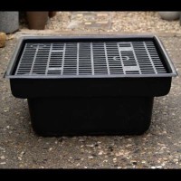 Custom Pro 24x24 INCH HEAVY DUTY FOUNTAIN AND WATERFALL BASIN RESERVOIR for DIY Water Features Is Durable, Sturdy and Versatile, Has Pump Access Do...