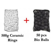 Cz Garden Supply Bio Balls + Biological Filter Ceramic Rings - Nylon Mesh Media Bag w/PLASTIC zipper (not metal) to prevent rust/oxidation! • Ponds...