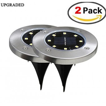 DEBON Solar Underground Light Solar Outdoor Ground Lights, 8 LED Waterproof Sensing Lawn Light Auto On/Off Landscape Pond Powered Light for Pool,Ba...