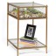 Terrarium Display End Table with Reinforced Glass in Gold Iron