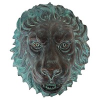 Design Toscano Florentine Lion Head Spouting Bronze Garden Wall Sculpture