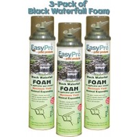 3-Pack of EasyPro Black Expandable Waterfall Foam Ready to use 20 oz Cans
