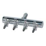 EcoPlus 728460 Air Manifold T-Style Pump, 1/4" Inlet to 4 Valve 3/16" Outlet