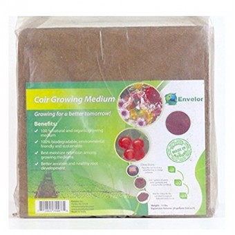 Envelor Home and Garden 10 Lbs. Organic Coco Block Coir Brick Coconut Fiber Growing Medium Potting Soil Mix Coco Peat Media Coir Pith Indoor Outdoo...