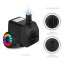 Fannel 220 GPH (800L/H, 15W) Submersible Water Pump for Fish Tank, Aquarium, Fountain, Pond, Small Silent 12 LED Colorful Pump Lights with 2 Nozzle...