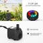 Fannel 220 GPH (800L/H, 15W) Submersible Water Pump for Fish Tank, Aquarium, Fountain, Pond, Small Silent 12 LED Colorful Pump Lights with 2 Nozzle...