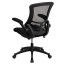 Flash Furniture Mid-Back Black Mesh Swivel Task Chair with Flip-Up Arms