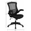 Flash Furniture Mid-Back Black Mesh Swivel Task Chair with Flip-Up Arms