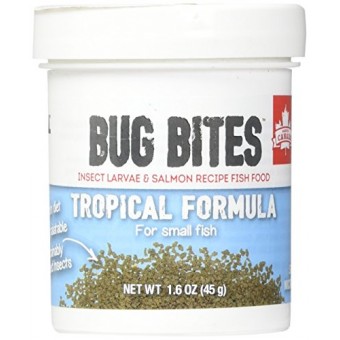 Fluval A6577 Bug Bites Tropical Fish Small Granules 1.59 oz, Small to Medium Fish