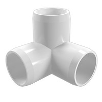 FORMUFIT F0123WE-WH-10 3-Way Elbow PVC Fitting, Furniture Grade, 1/2" Size, White (Pack of 10)