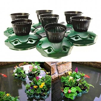 7pcs Aquaponics Floating Pond Planter Basket Kit - Hydroponic Island Gardens