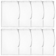 Gejoy 8 Pieces Mesh Filter Bags Aquarium Charcoal Filter Bag Media Filter Bag with Drawstring for Fish Tank, Fresh Saltwater Tanks