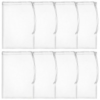Gejoy 8 Pieces Mesh Filter Bags Aquarium Charcoal Filter Bag Media Filter Bag with Drawstring for Fish Tank, Fresh Saltwater Tanks