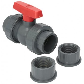 Hayward QTA1015CSEG 1-1/2-Inch Gray QTA Series True Union PVC Compact Ball Valve with EPDM O-Rings