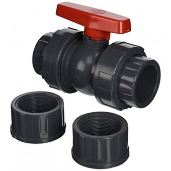 Hayward QTA1020CSEG 2-Inch Gray QTA Series True Union PVC Compact Ball Valve with EPDM O-Rings