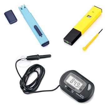 HDE Digital Salt Water Aquarium pH Meter and Marine LCD Thermometer with TDS Water Quality ppm Meter Pen (Black)