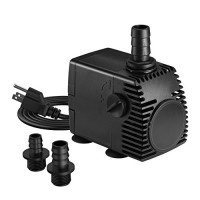 Homasy 320GPH (1200L/H, 22W) Submersible Pump, Ultra Quiet Fountain Water Pump with 4.1ft Power Cord, 3 Nozzles for Aquarium, Fish Tank, Pond, Stat...