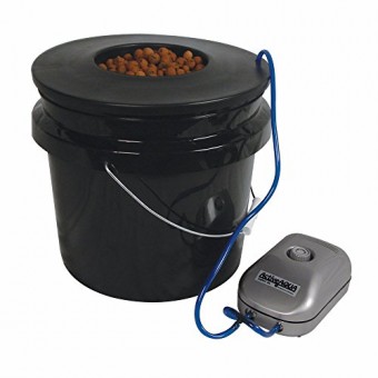 HTGSupply 3.5-Gallon Bubble Boy Single Shot Deep Water Culture (DWC) Hydroponic Bucket System