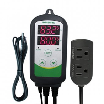 Inkbird Aquarium Dual Stage Temperature Controller + NTC Sensor, AC 100V - AC 240V. (ITC-308S + 1.97" NTC Probe)