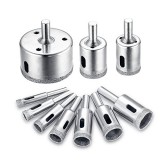 10Pcs Diamond Drill Bit Set, 8-50mm Glass Tile Hollow Core Extractor Remover Tools Diamond Hole Saw for Glass Ceramics Porcelain Ceramic Tile by Jelbo